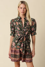 Dana Floral Wrap Mini Dress