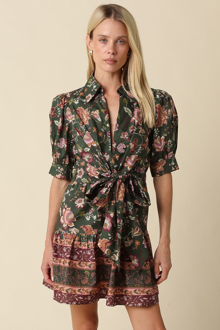 Dana Floral Wrap Mini Dress