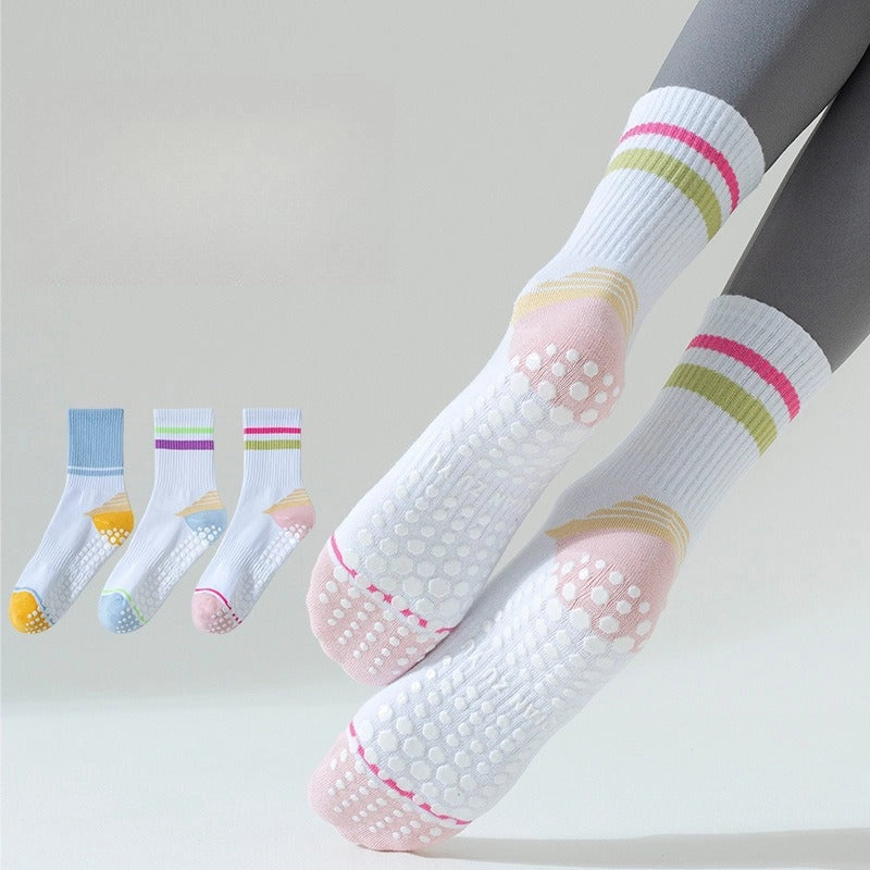 Pilates Striped Grip Socks