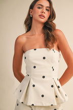 Zoe Strapless Top And Barrel Pants Set