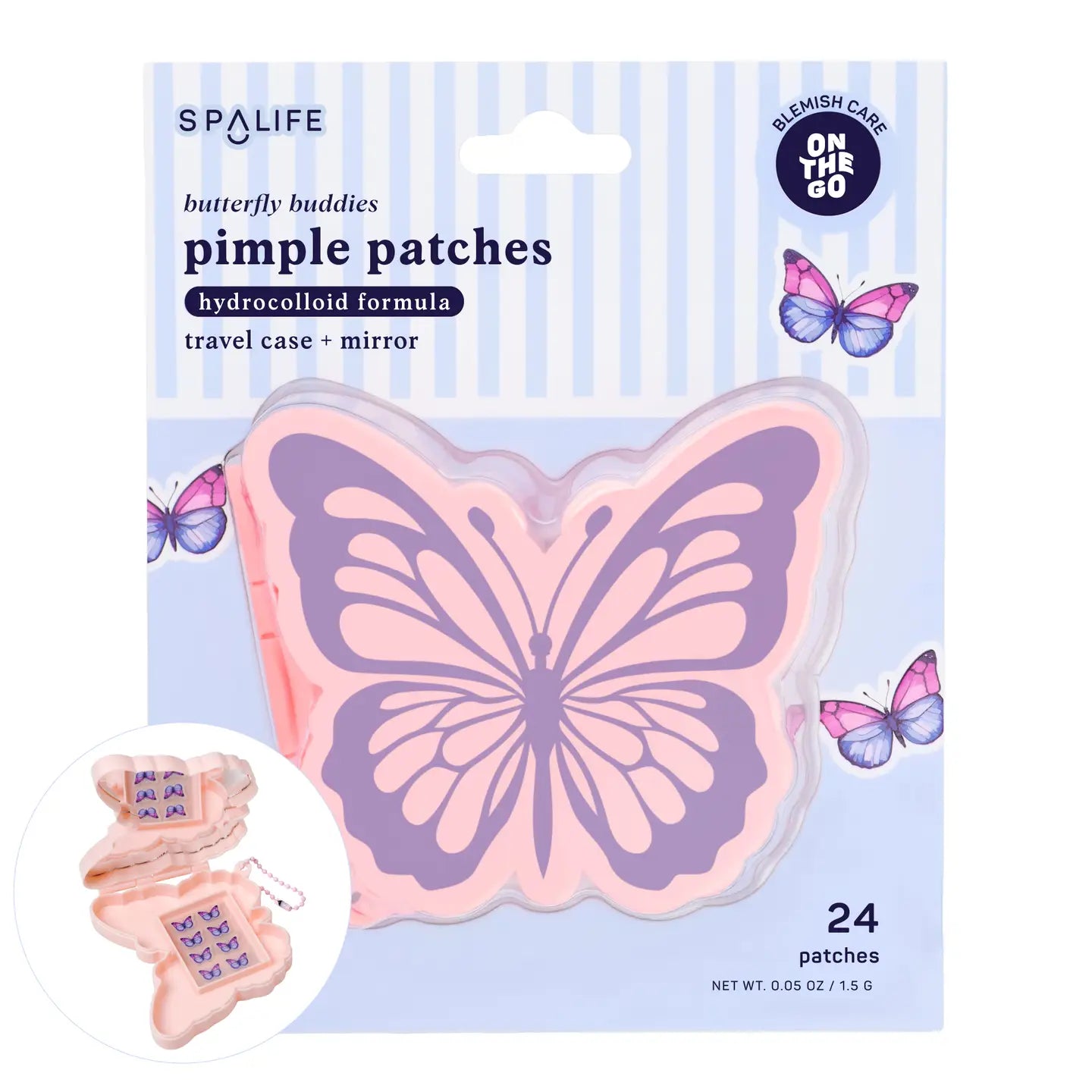 Butterfly Buddies Pimple Patches with Travel Case and Mirror