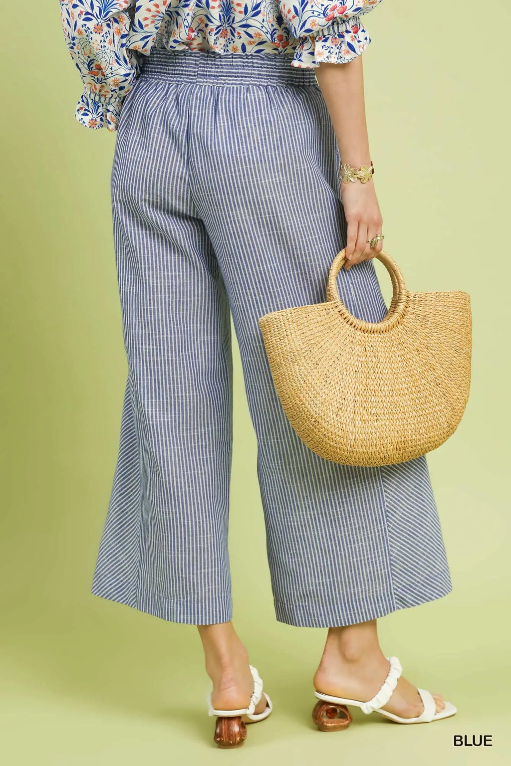 Colette Striped Wide-Leg Drawstring Pants