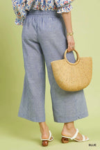Colette Striped Wide-Leg Drawstring Pants