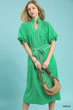 Ava Tie Waist Midi Dress