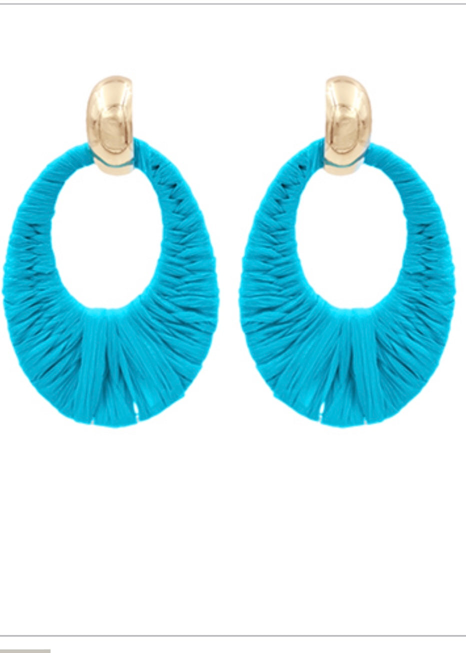 Raffia Oval Link Earring