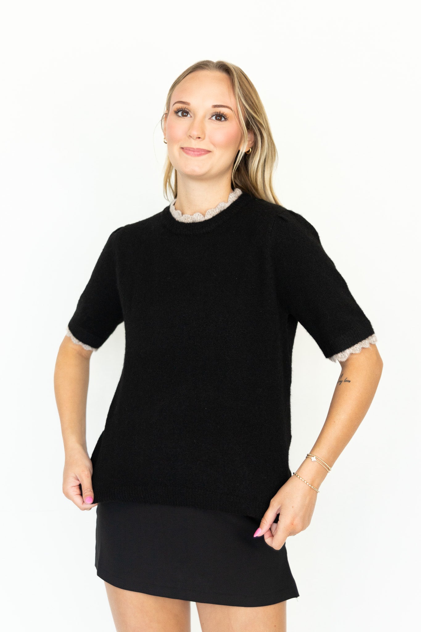 Lena Fuzzy Sleeve Top