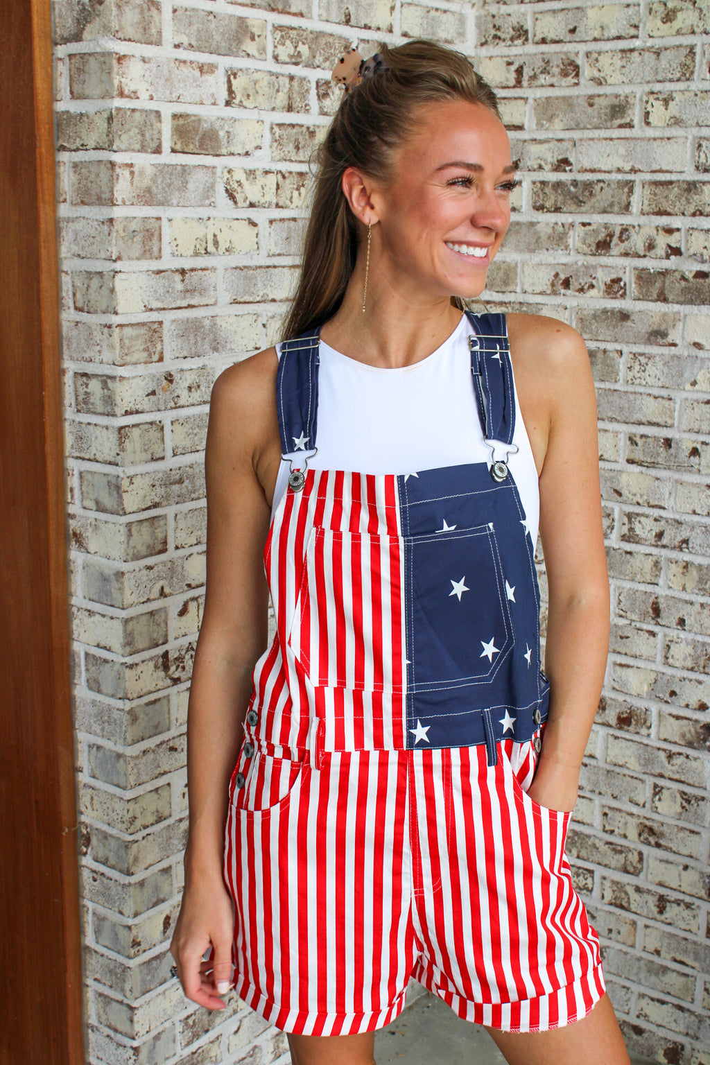 USA Flag Short Overalls