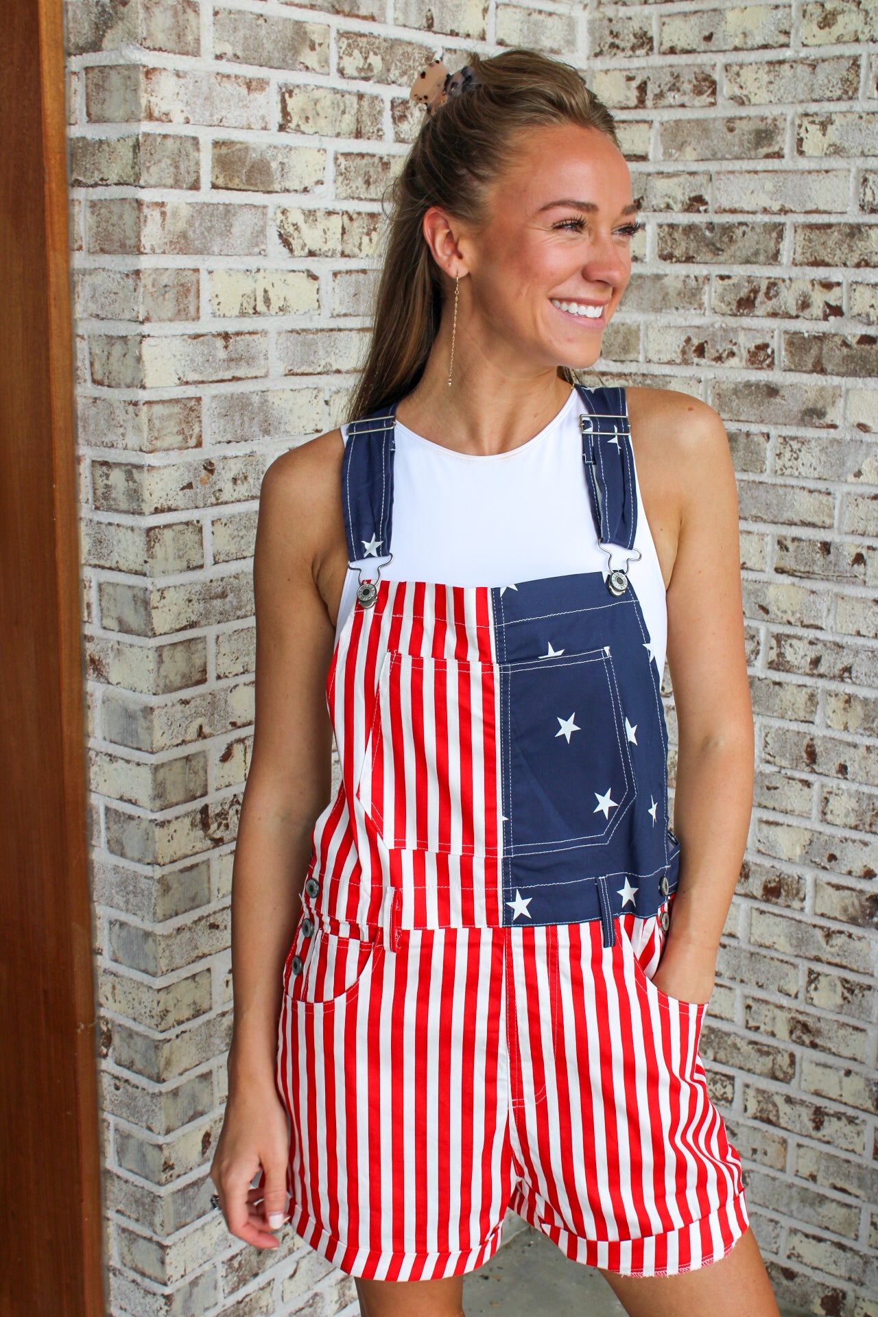USA Flag Short Overalls