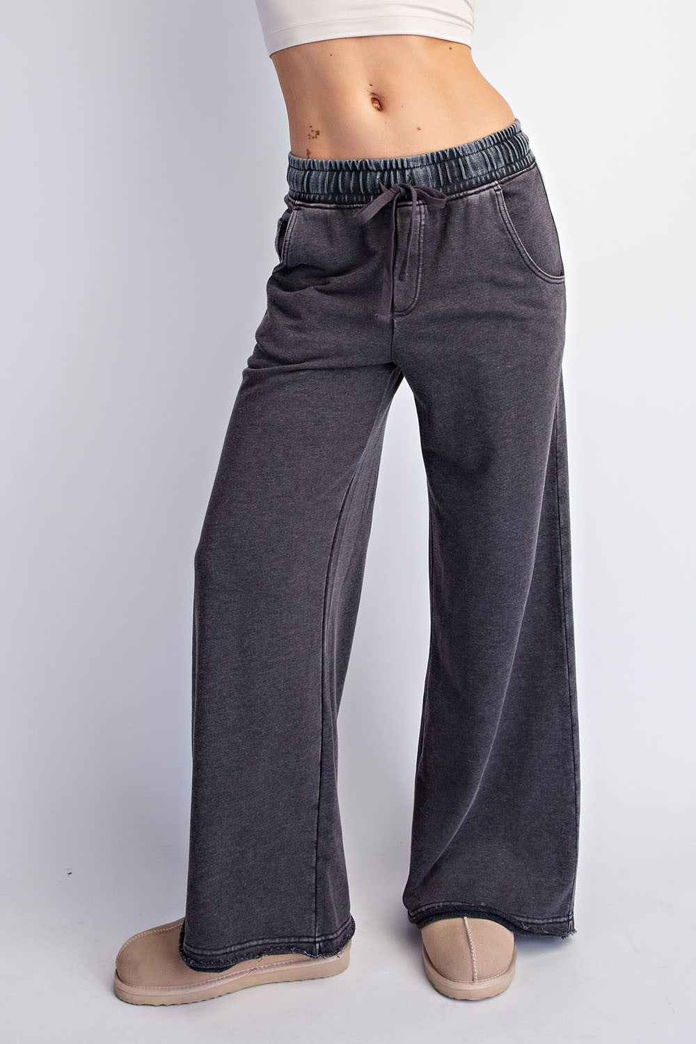 Mineral Washed Everyday Wide Leg Pants