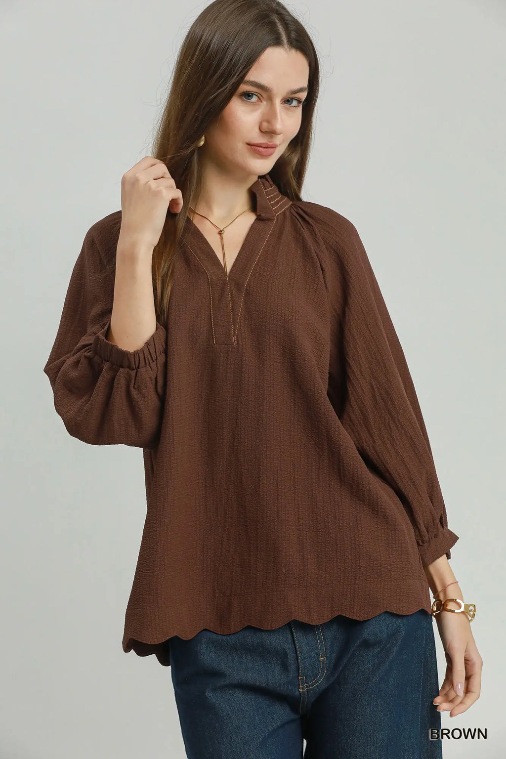 Lennon Scallop Texture Top
