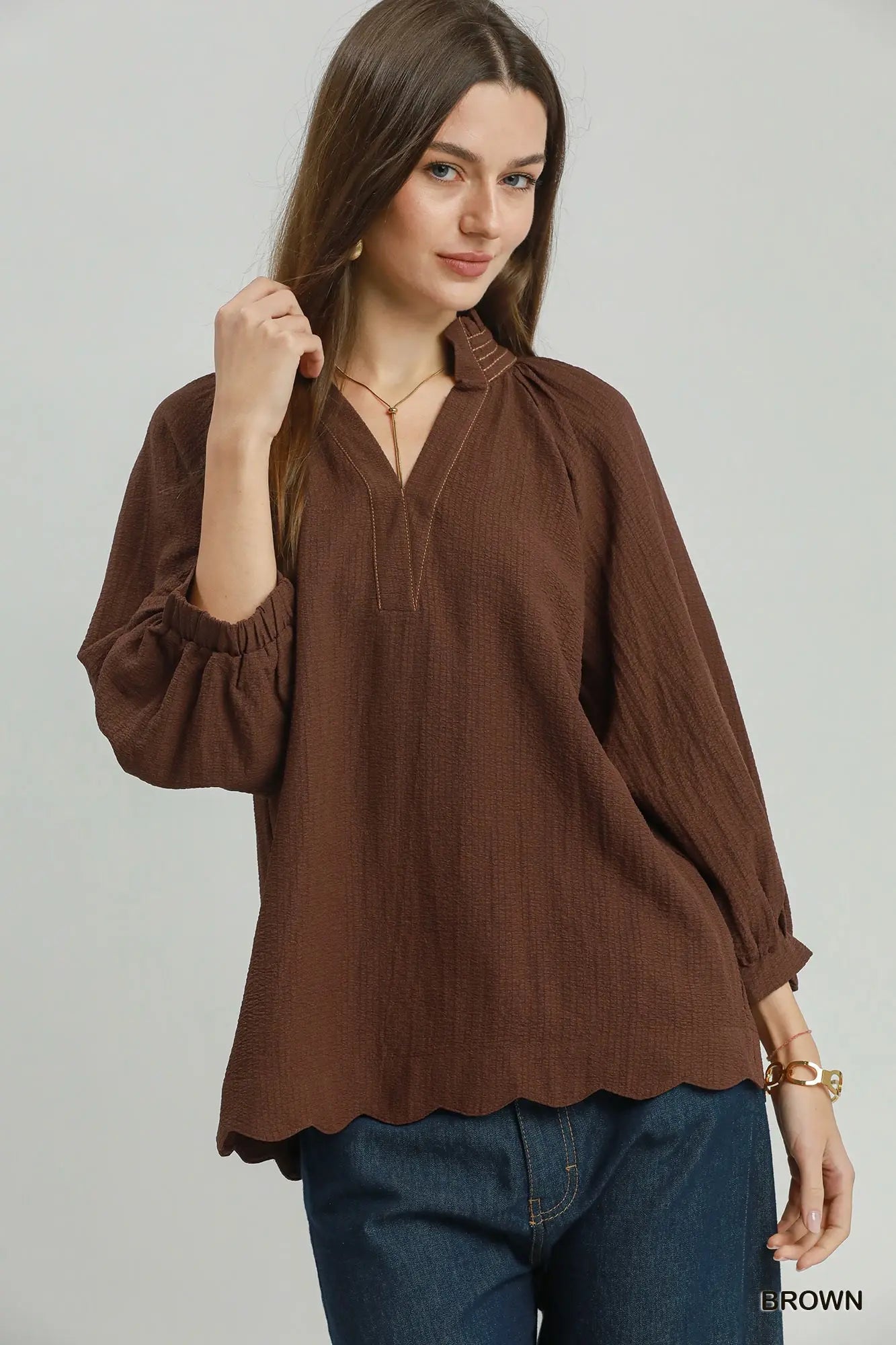 Lennon Scallop Texture Top