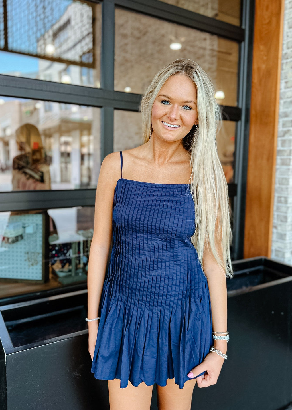 Claire Pleated Mini Dress