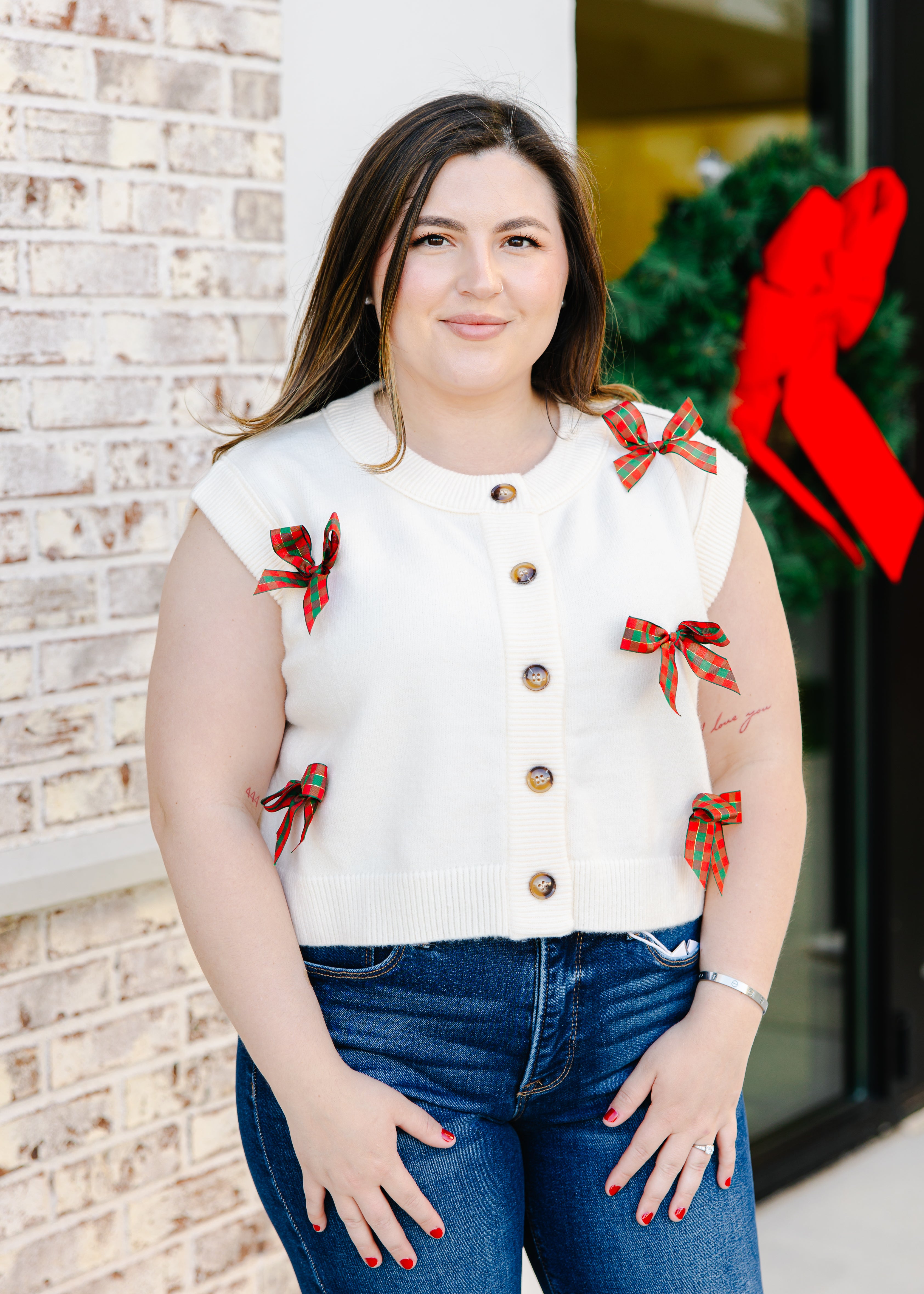 Belle Bow Detail Knit Vest