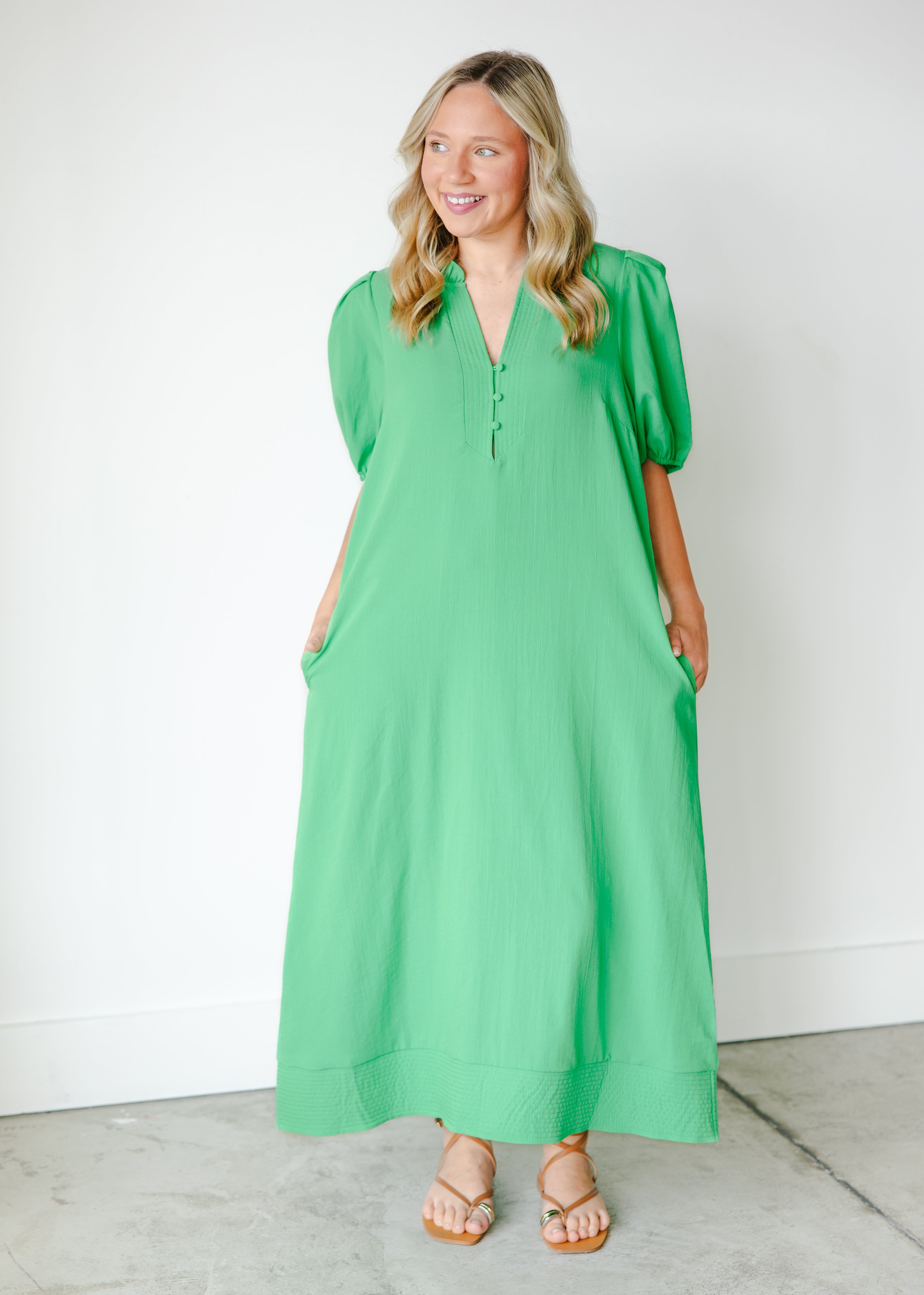 Isadora Button Front Midi Dress The Swank Company Isadora Button Front Midi Dress The Swank Company