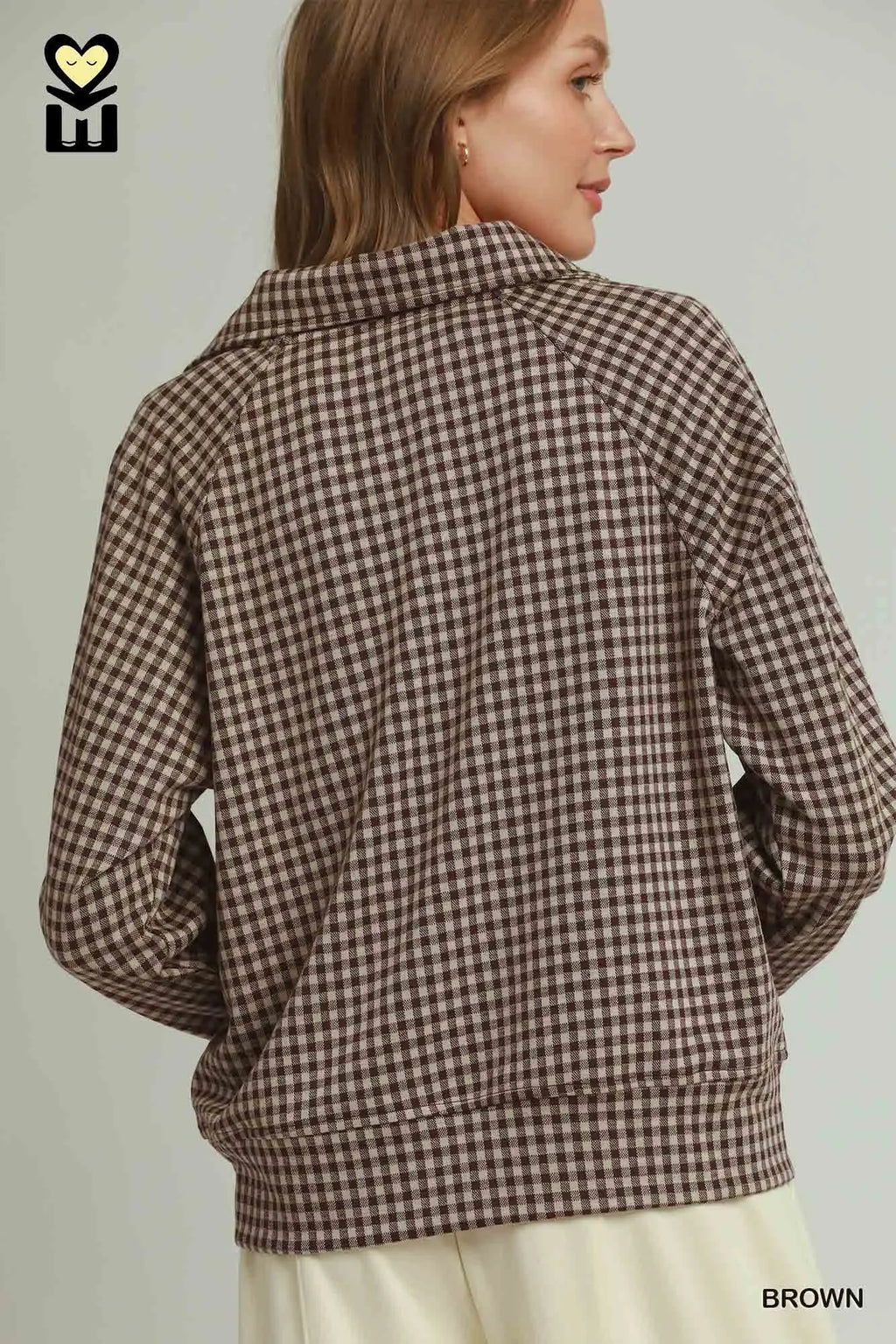 Gloria Gingham Half-Zip Pullover