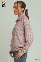 Gloria Gingham Half-Zip Pullover
