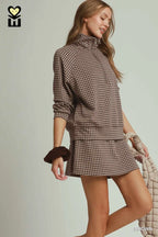 Gloria Gingham Half-Zip Pullover