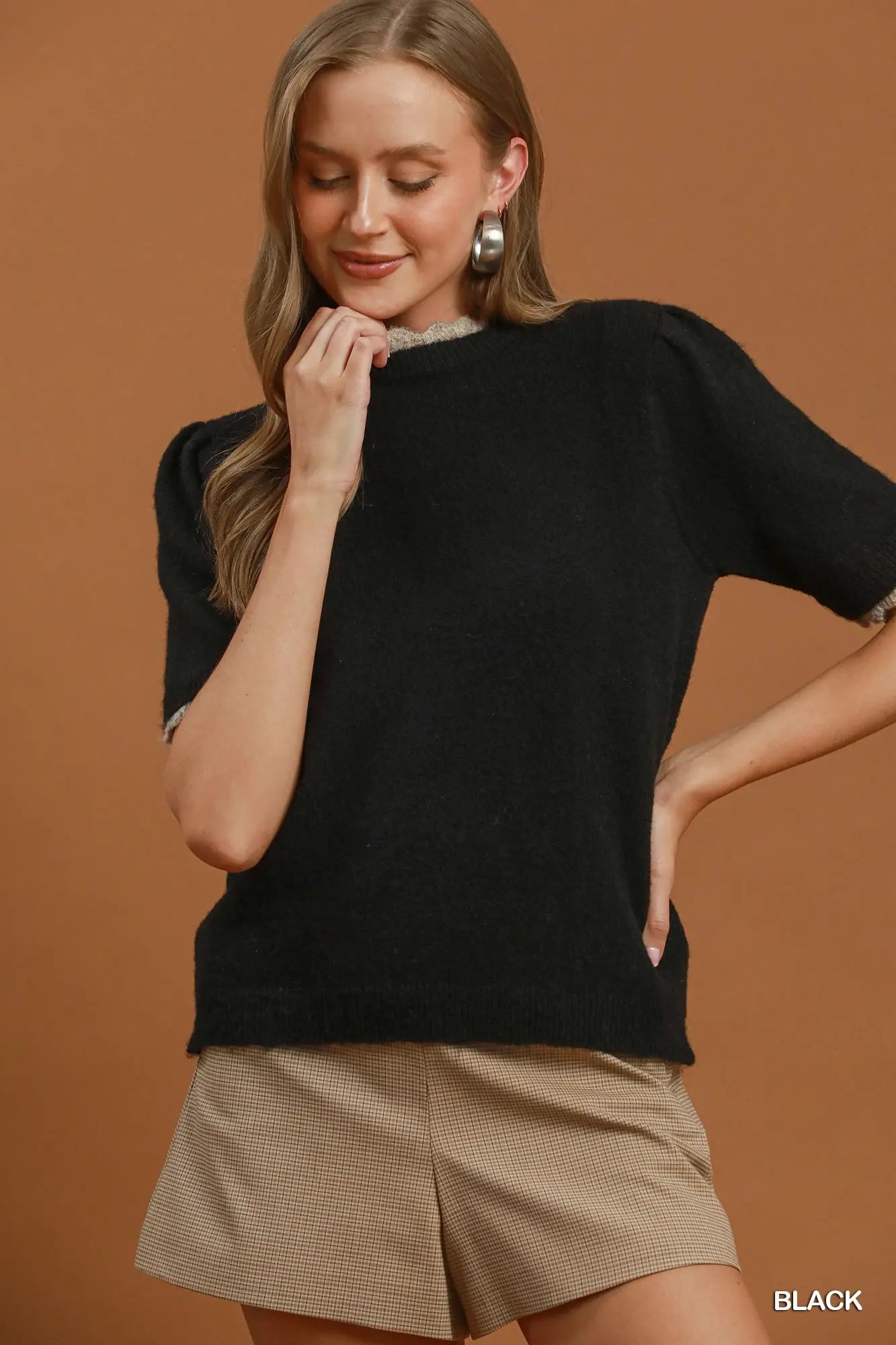 Lena Fuzzy Sleeve Top