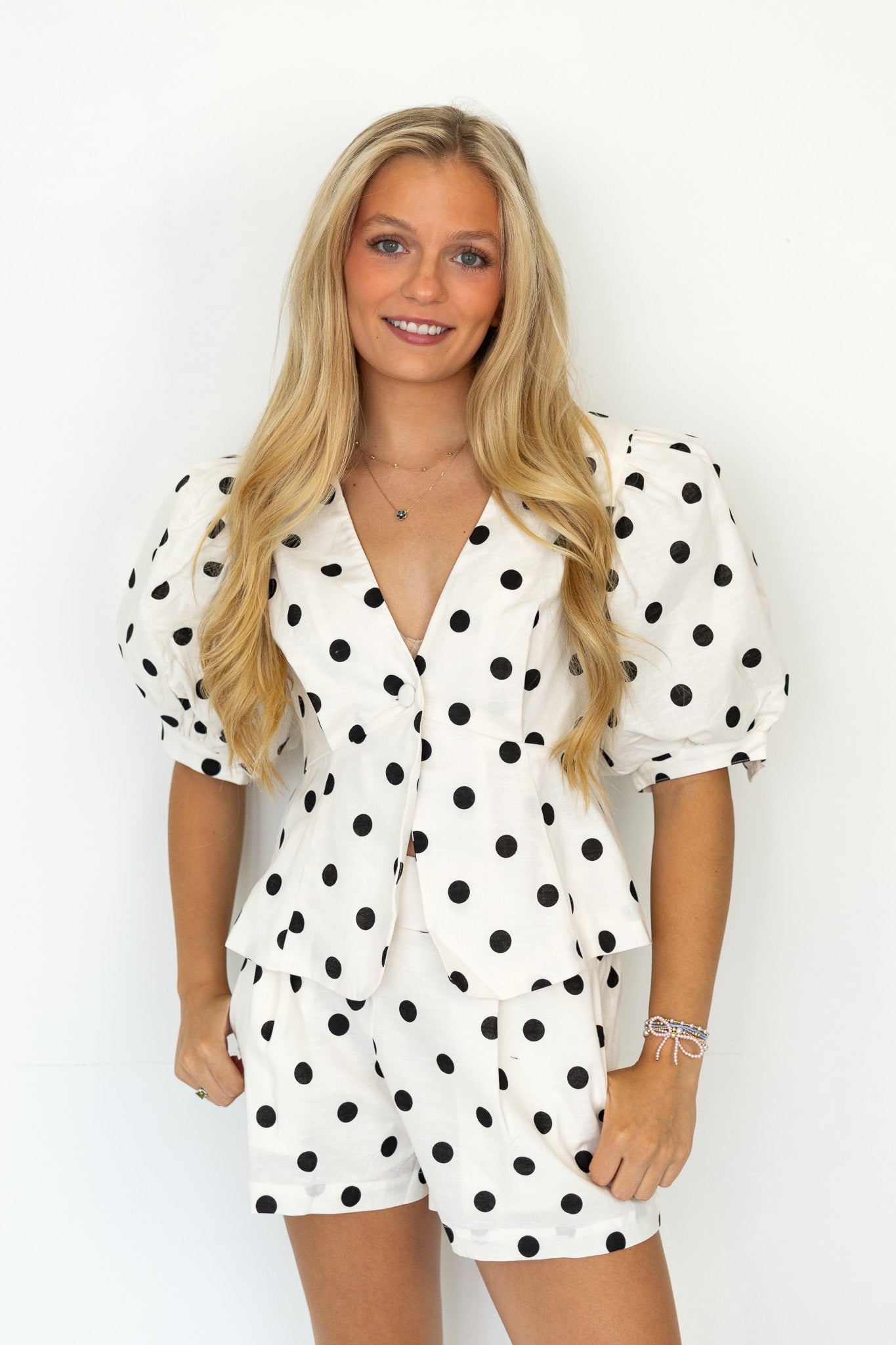 Paris Puff Sleeve Top And Shorts Set