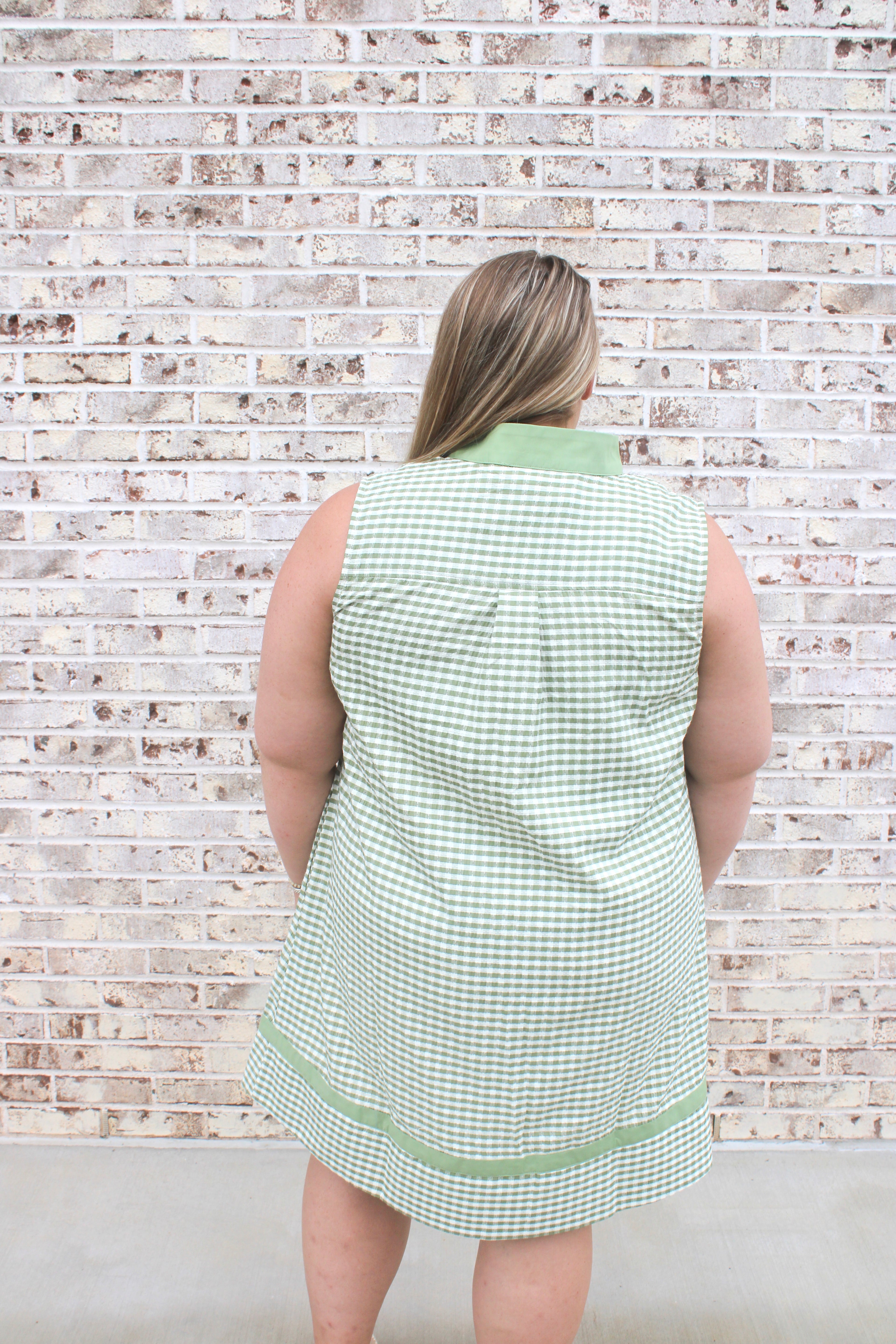 Green Gingham Shift