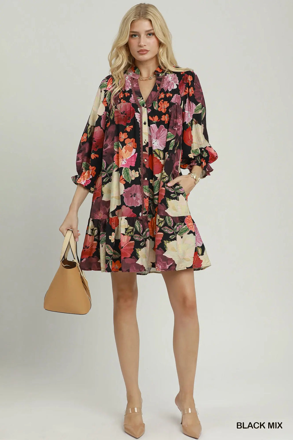 Lesly Floral Smocked Mini Dress