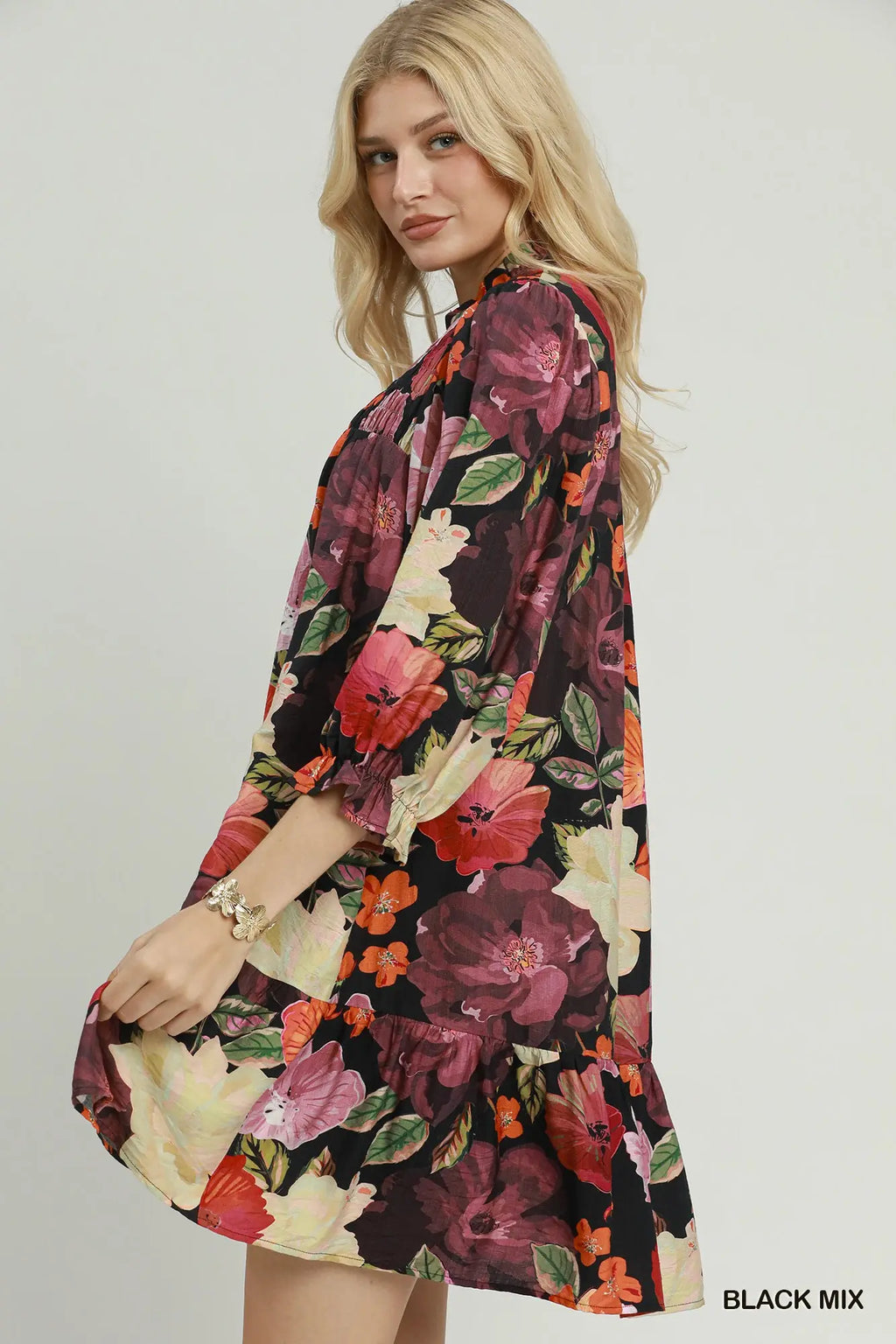 Lesly Floral Smocked Mini Dress