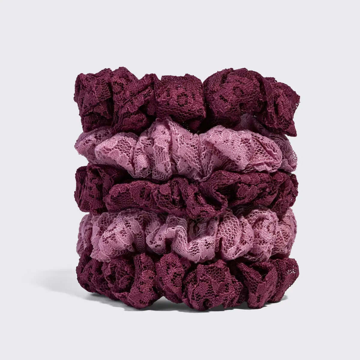 Ruched Lace Scrunchies 5pc Set