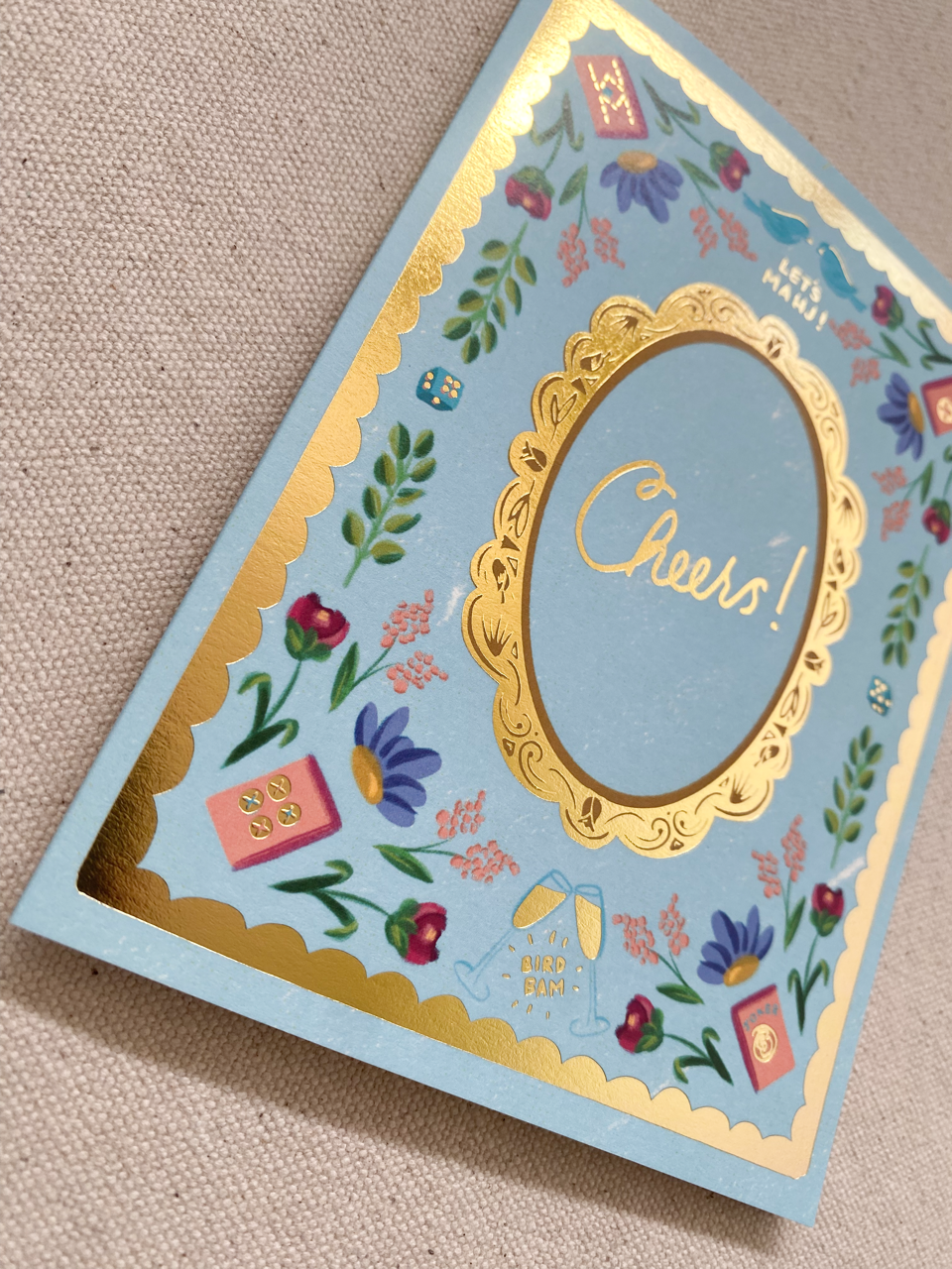 Cheers Bird, Bam! Mahjong Greeting Card