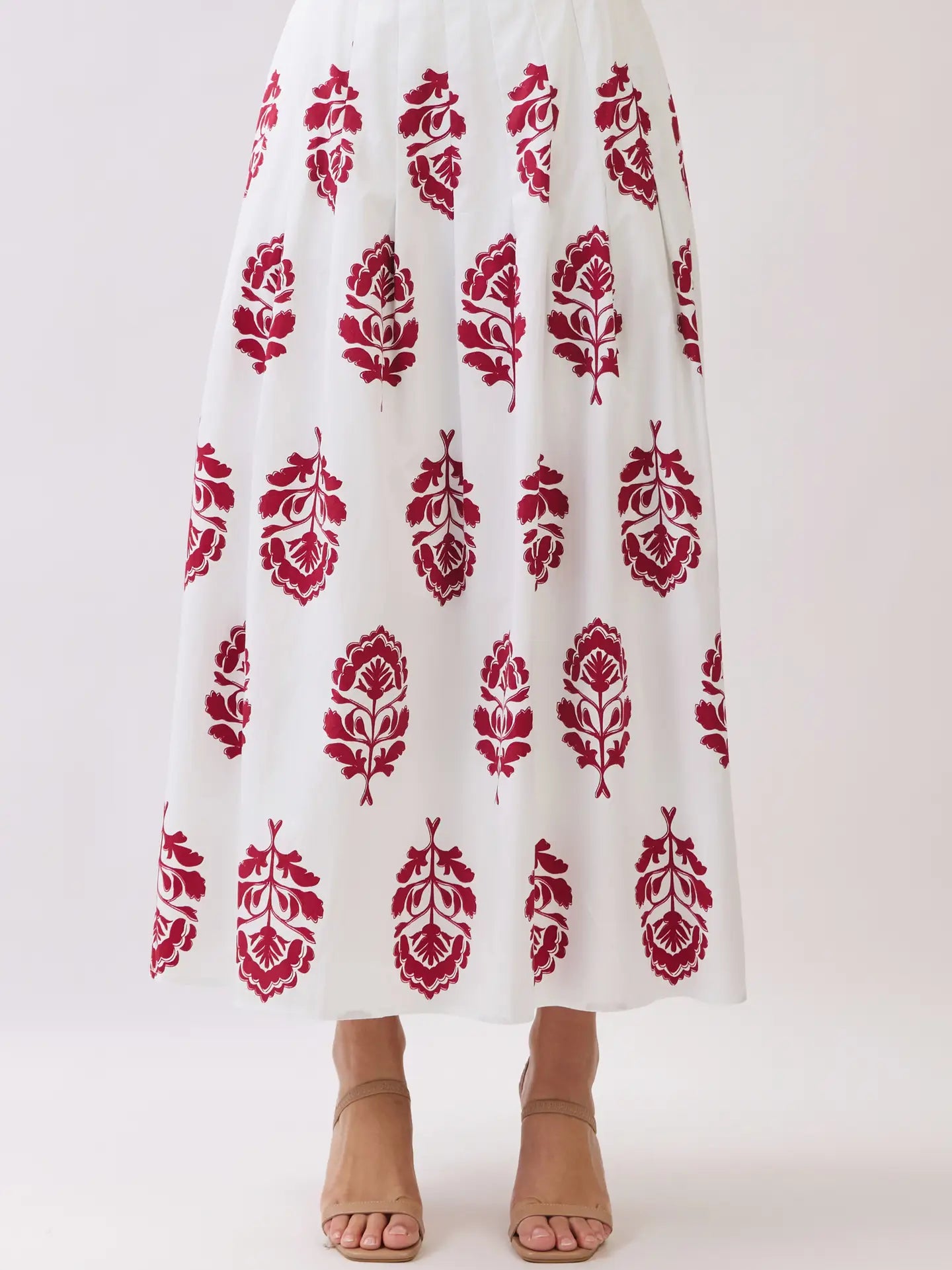 Marin Floral Pleated Maxi Skirt