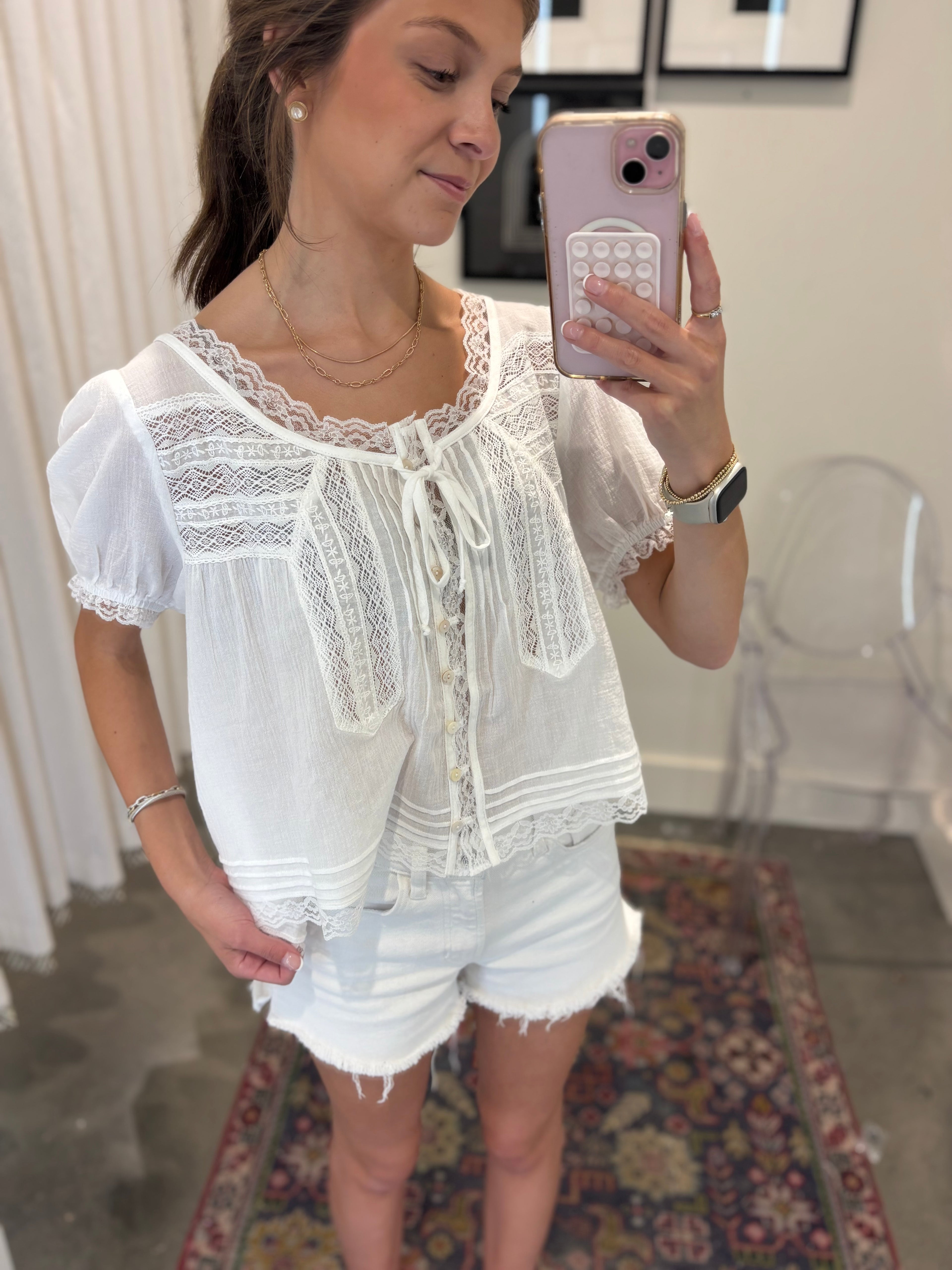 Winnie Lace Trim Blouse