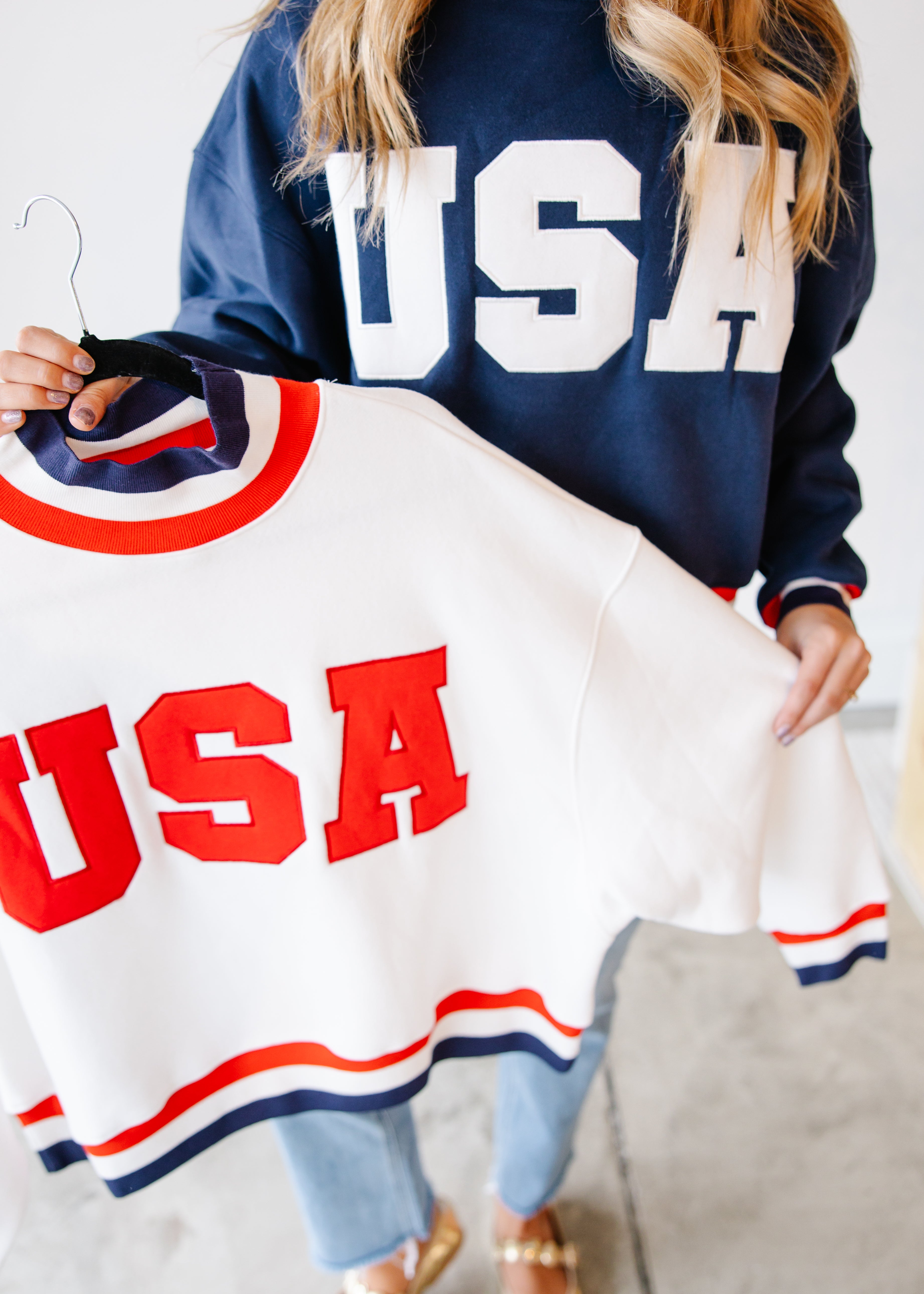 USA Contrast Trim Sweatshirt