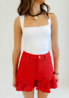 Hazel Ruffle Hem Shorts