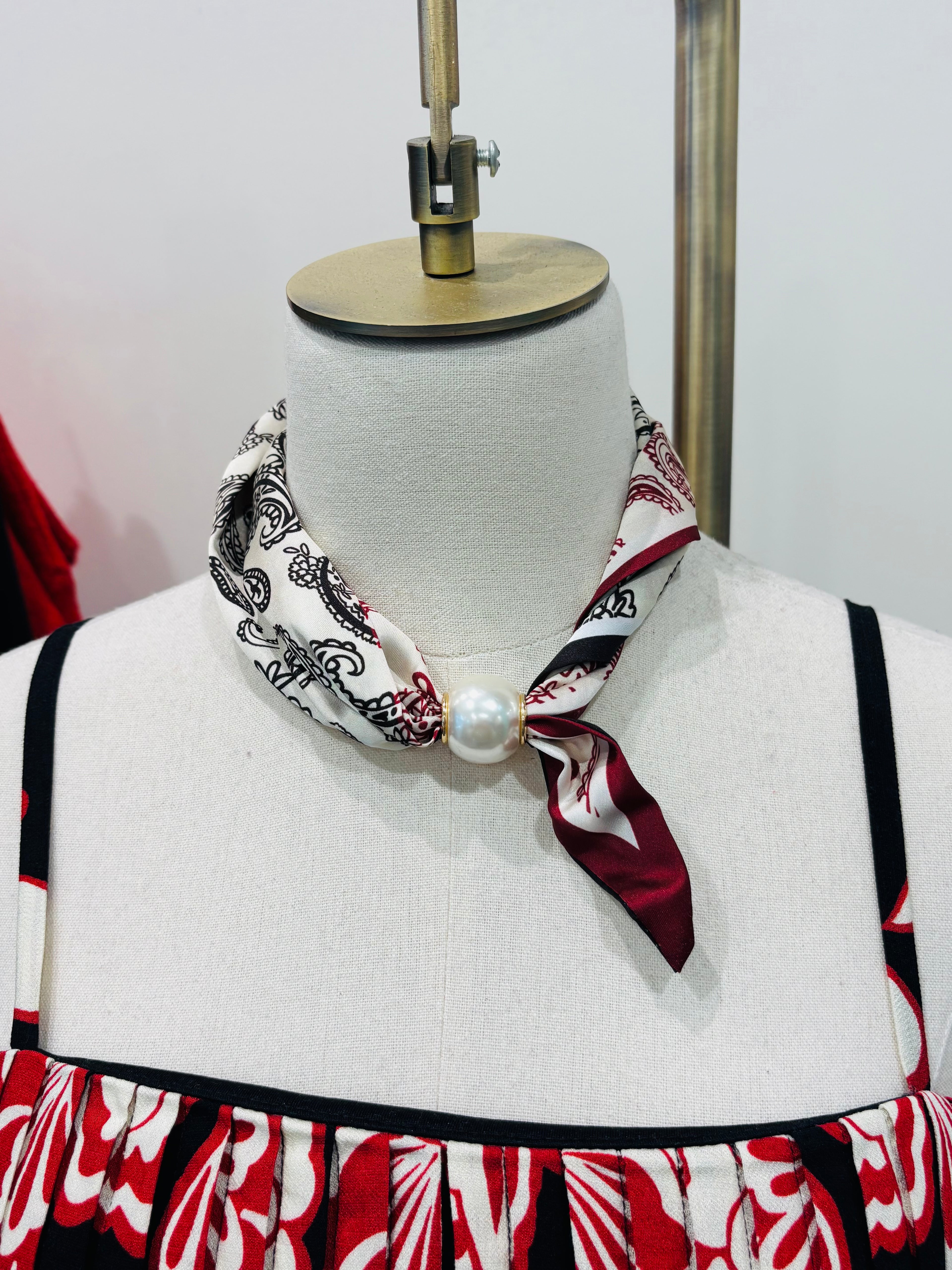 Pearl & Paisley Scarf Necklace