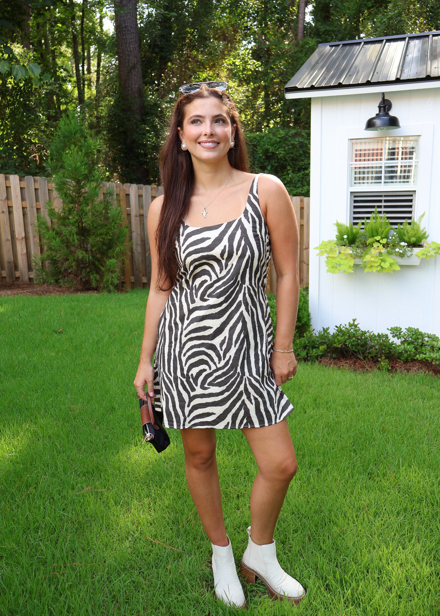 Mia Zebra Open Back Dress
