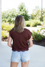 Lace Trim Boxy Tee