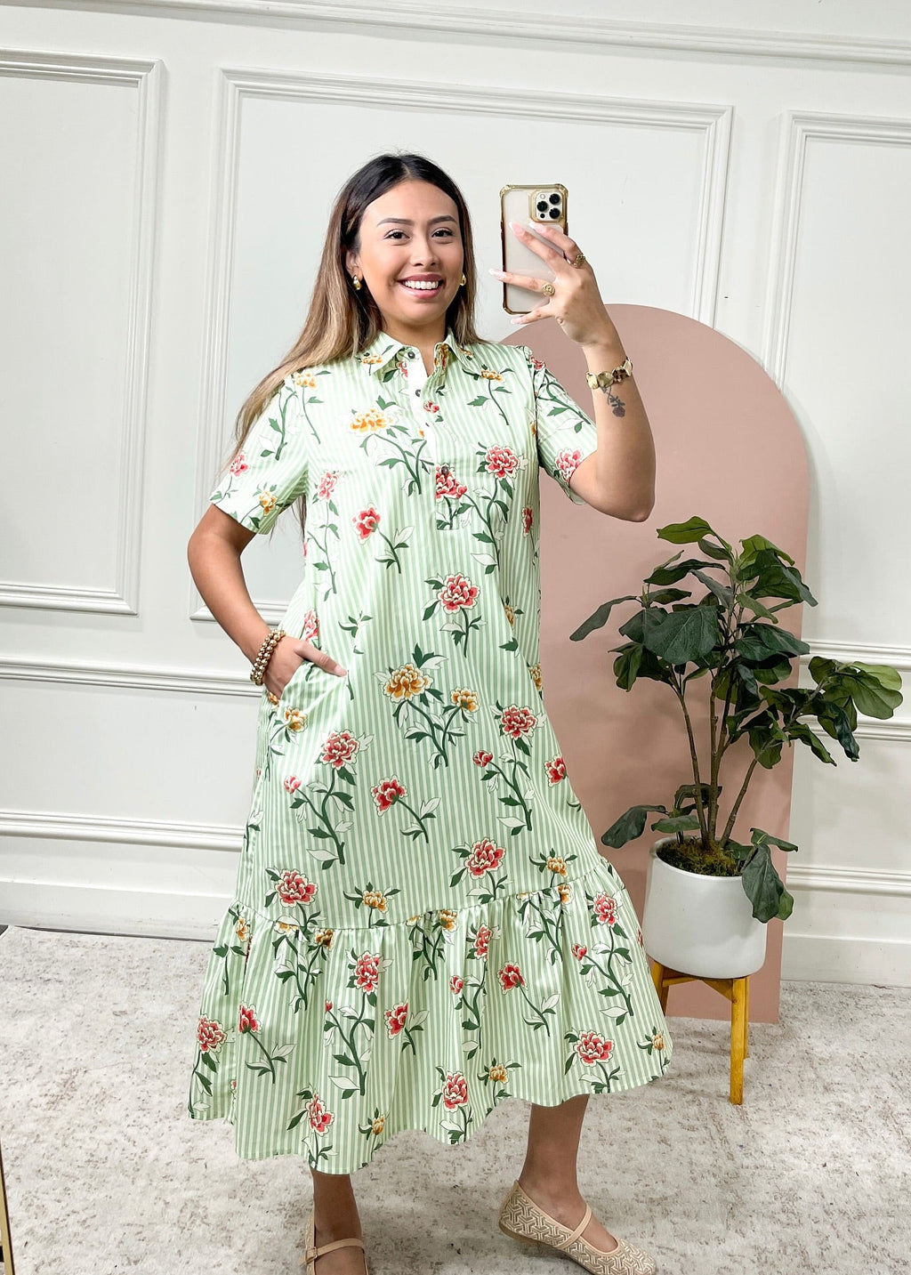 Soft Floral Everyday Midi Dress