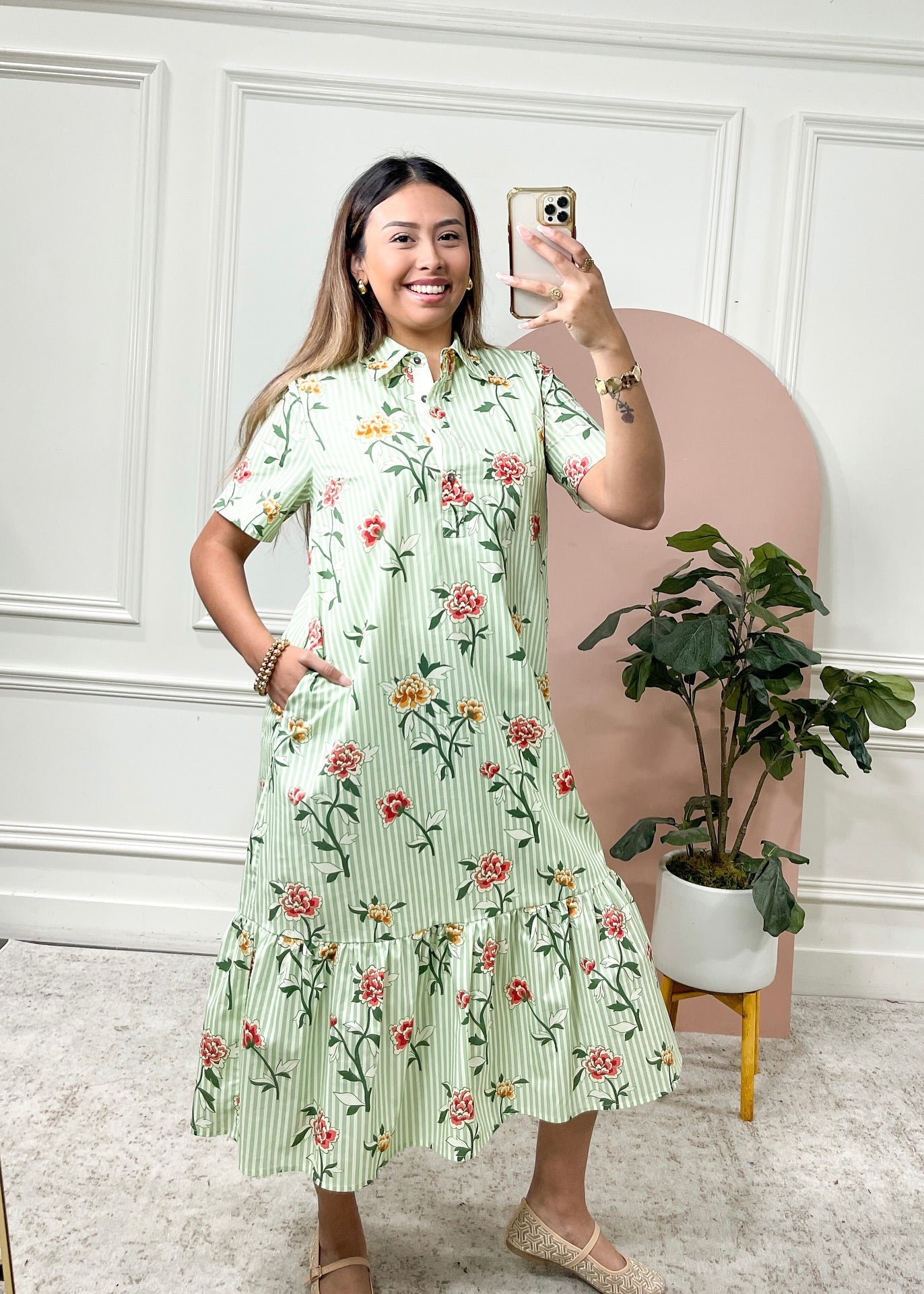 Soft Floral Everyday Midi Dress