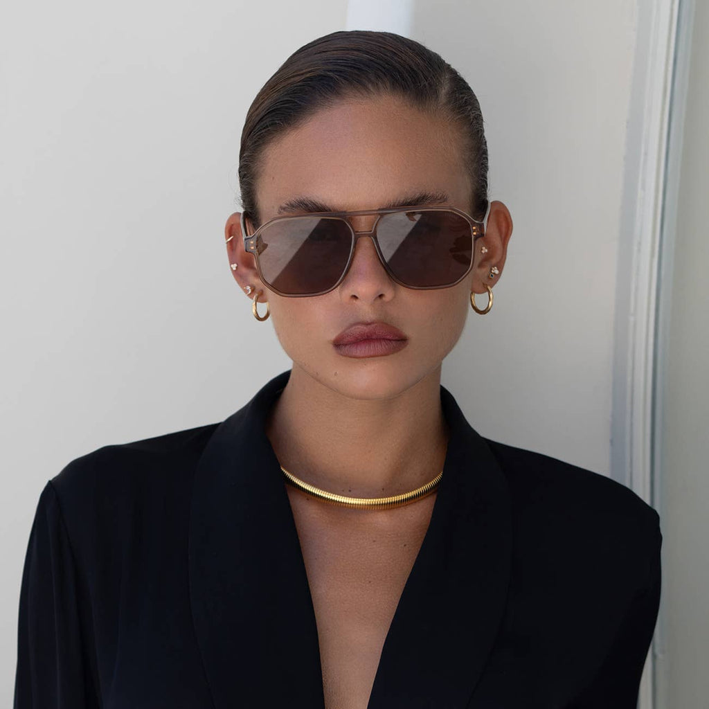 Billie Aviator Sunglasses - Brown