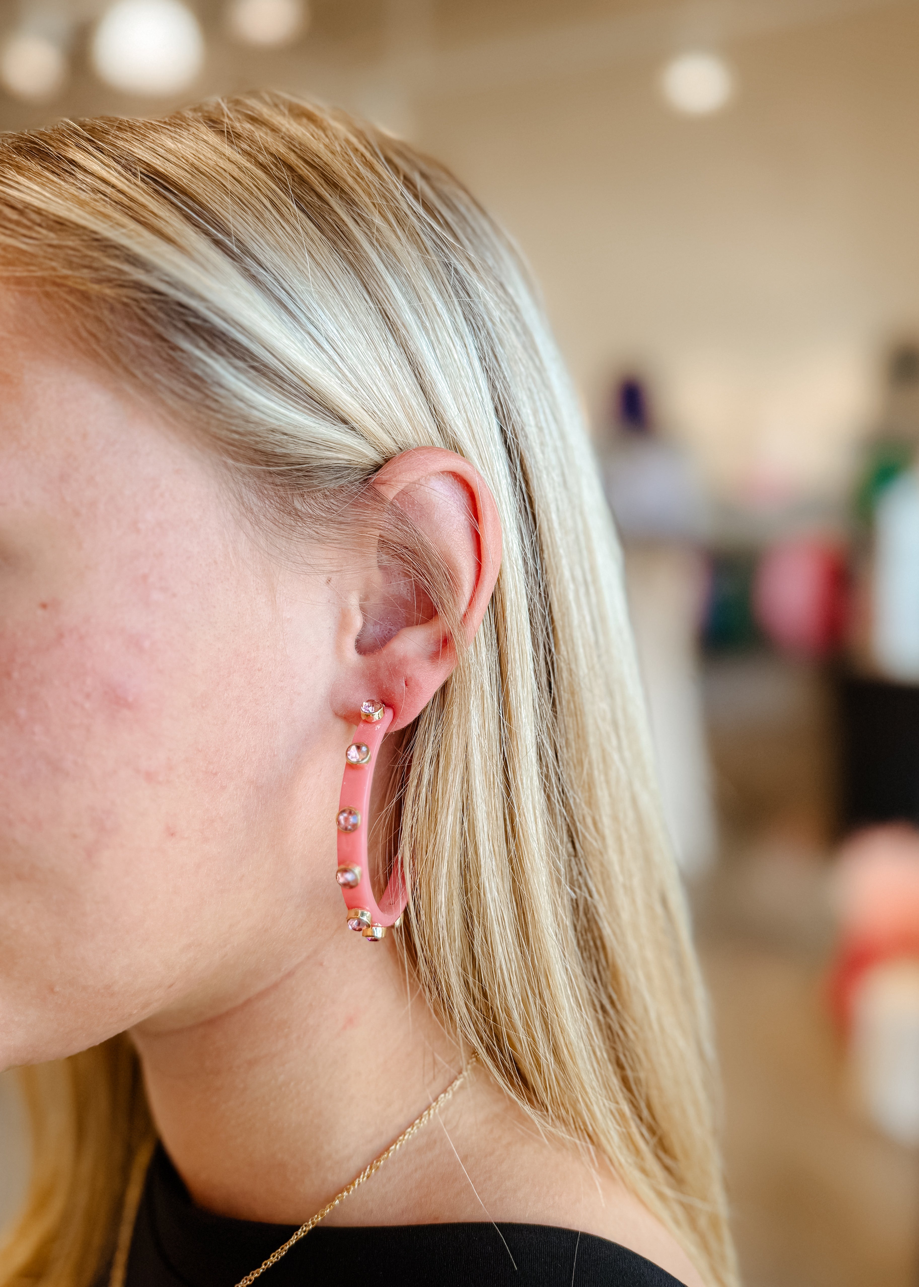 Thin Crystal Station Acetate Hoops