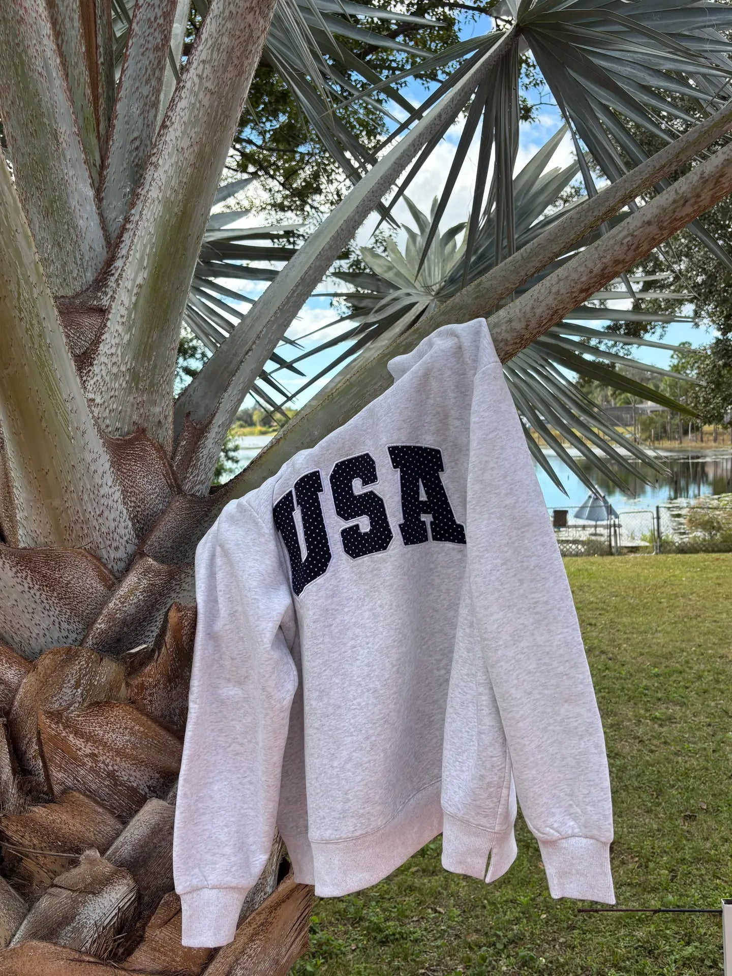 Polka Dot USA Mockneck Sweatshirt