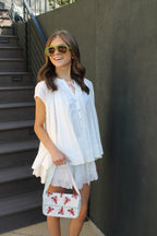 Amara Button Down Cap Sleeve Blouse
