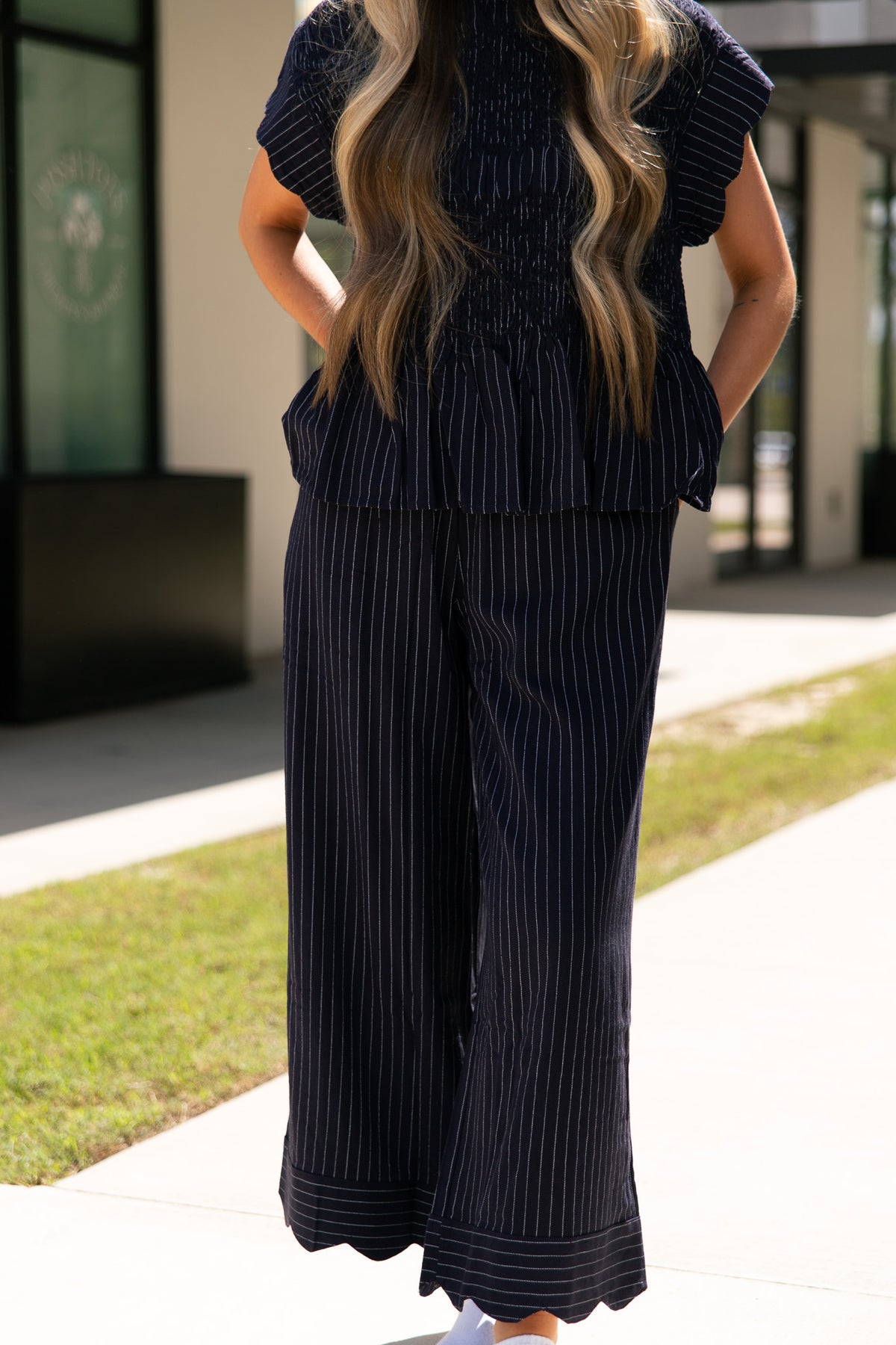 Talia Pinstripe Cropped Pants