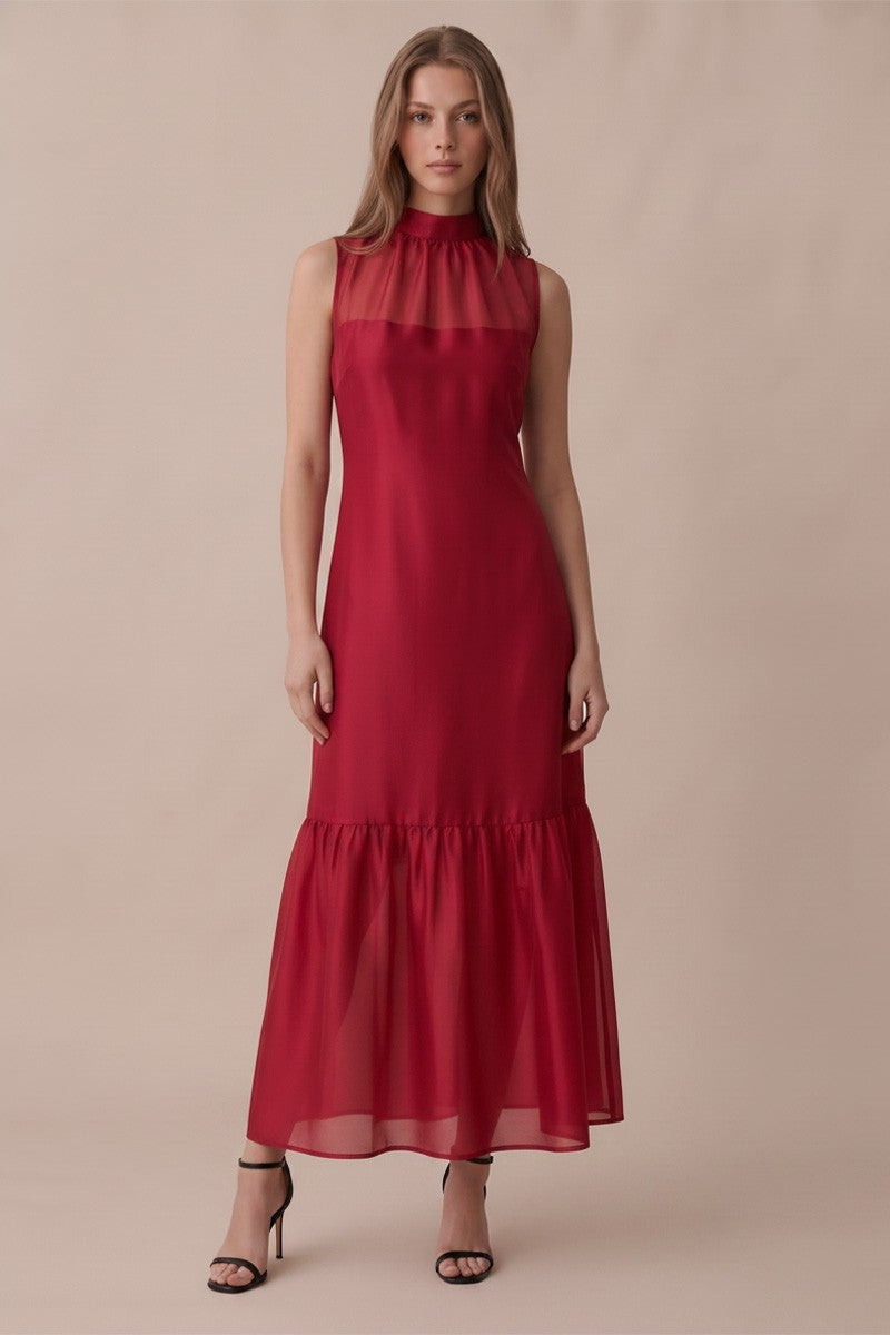 Evie Mock Neck Maxi Dress