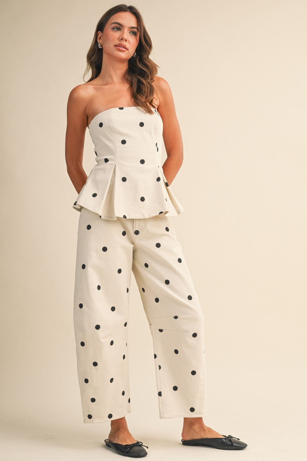 Zoe Strapless Top And Barrel Pants Set