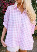 Ryla Gingham Short Sleeve Blouse