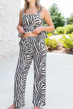 Zebra Wide‑Leg Pants