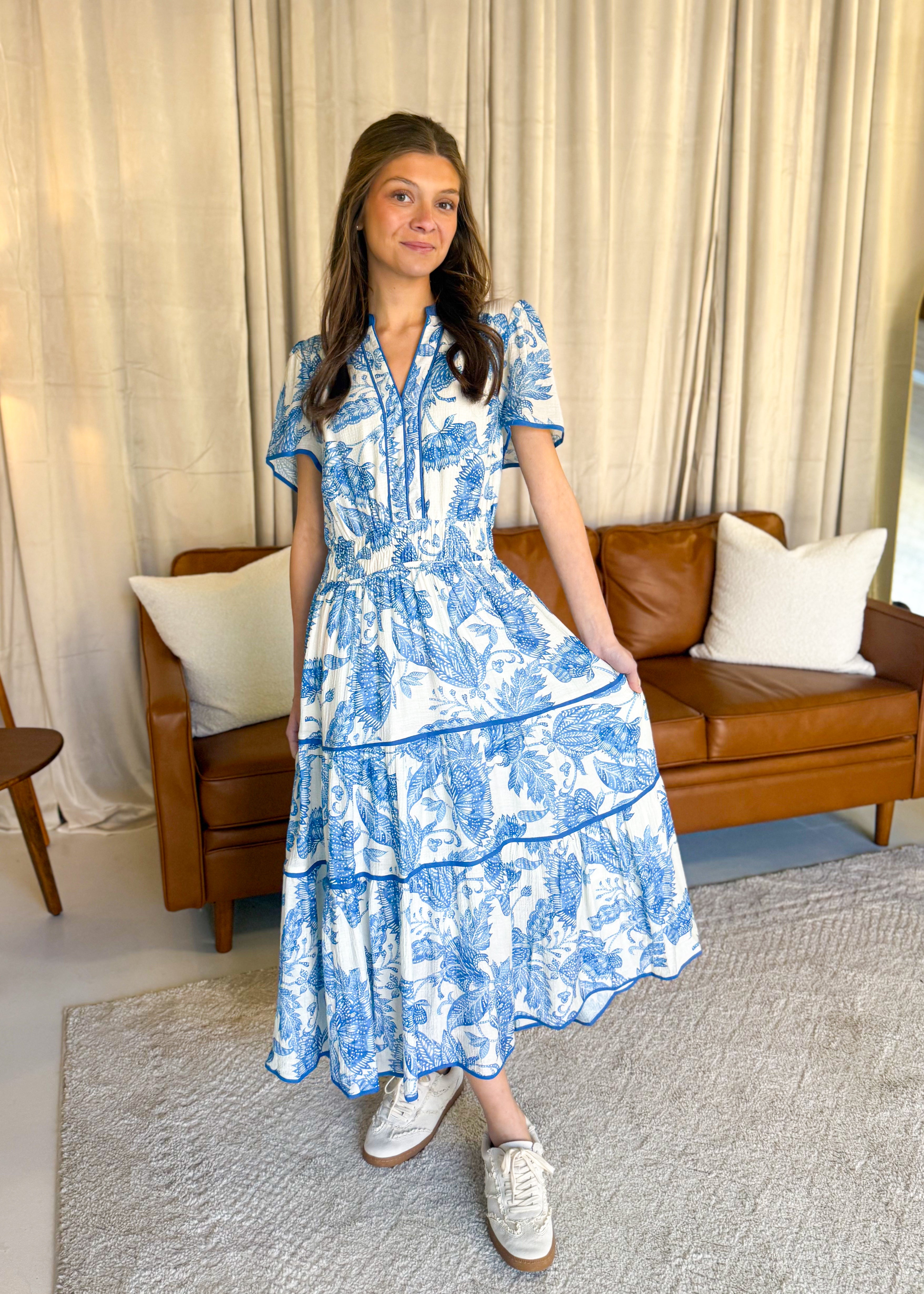 Josie Botanical Tiered Maxi Dress