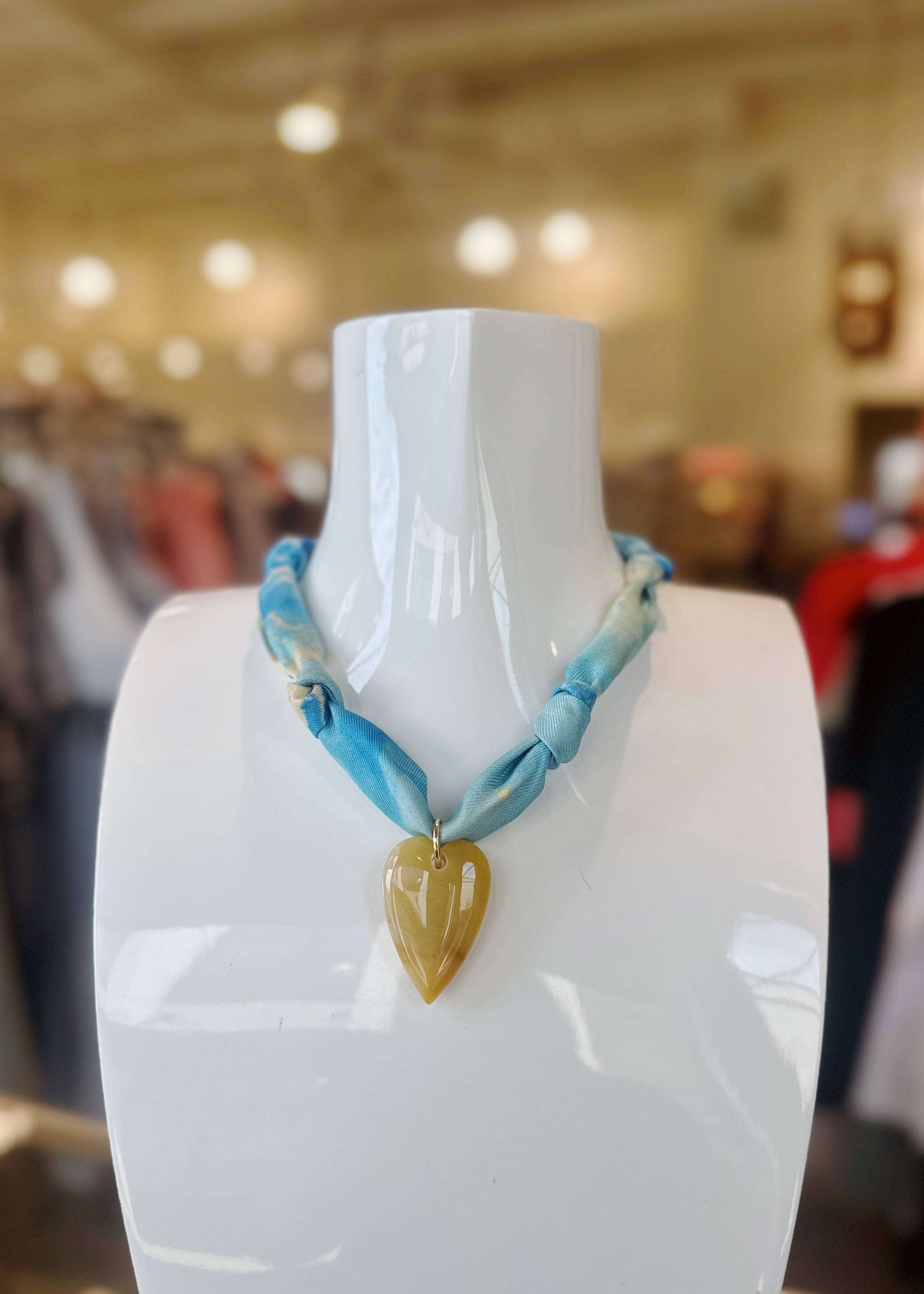 Heart Pendant Scarf Necklace