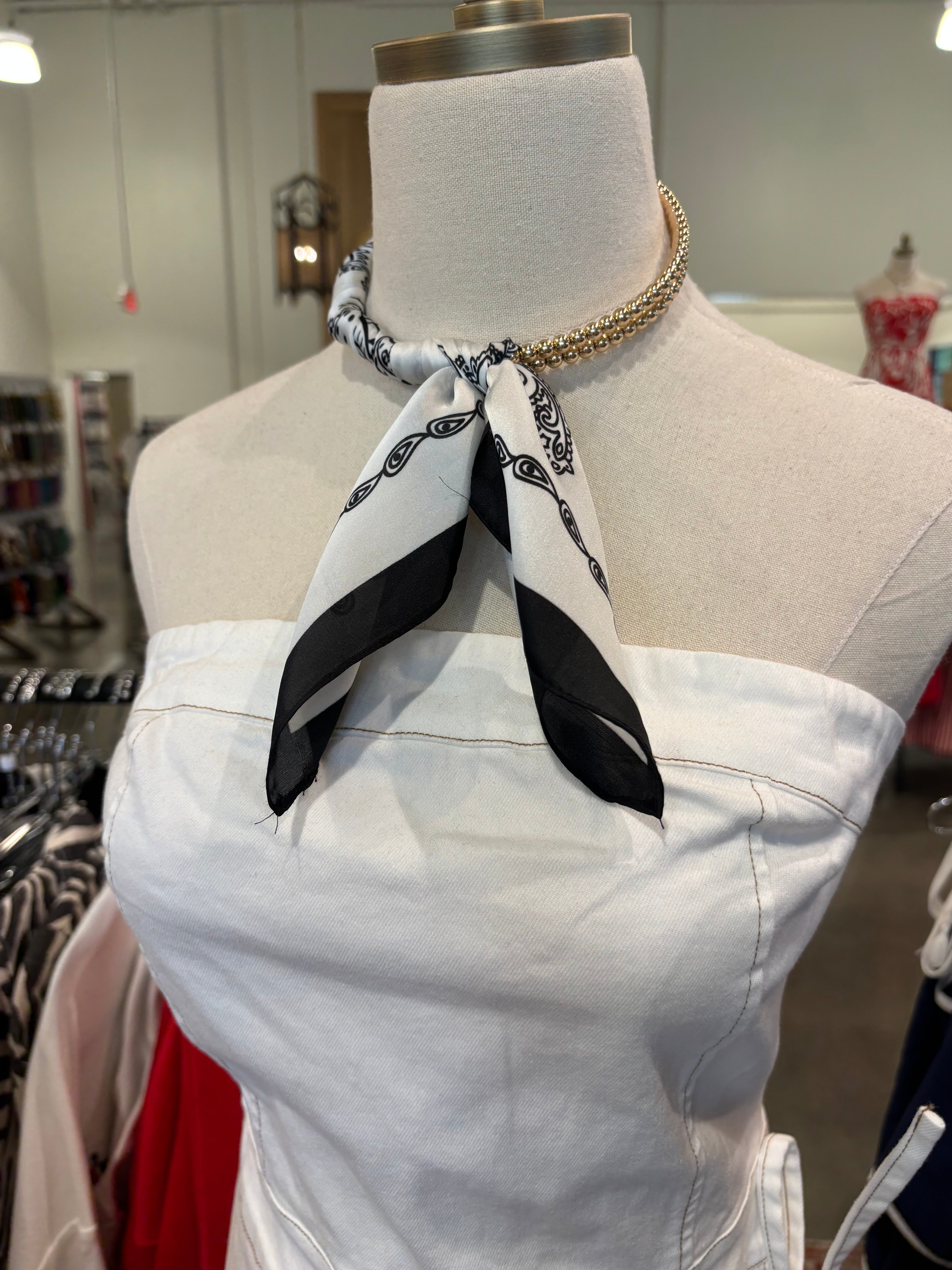 Silk Scarf Wrapped Collar Necklace