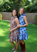 Celine Polka Dot Bow Neck Dress